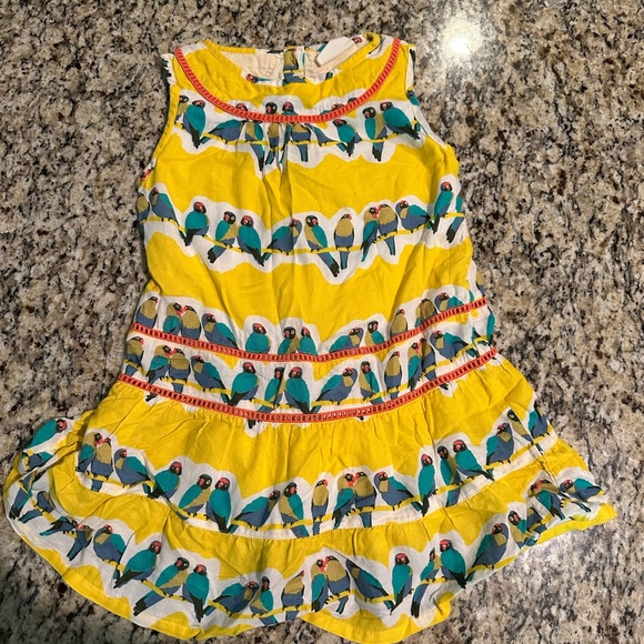 Mini Boden Other - Mini Boden Yellow Parrot Print Dress
